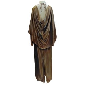 Vintage 70s disco cocktail maxi batwing skirt set